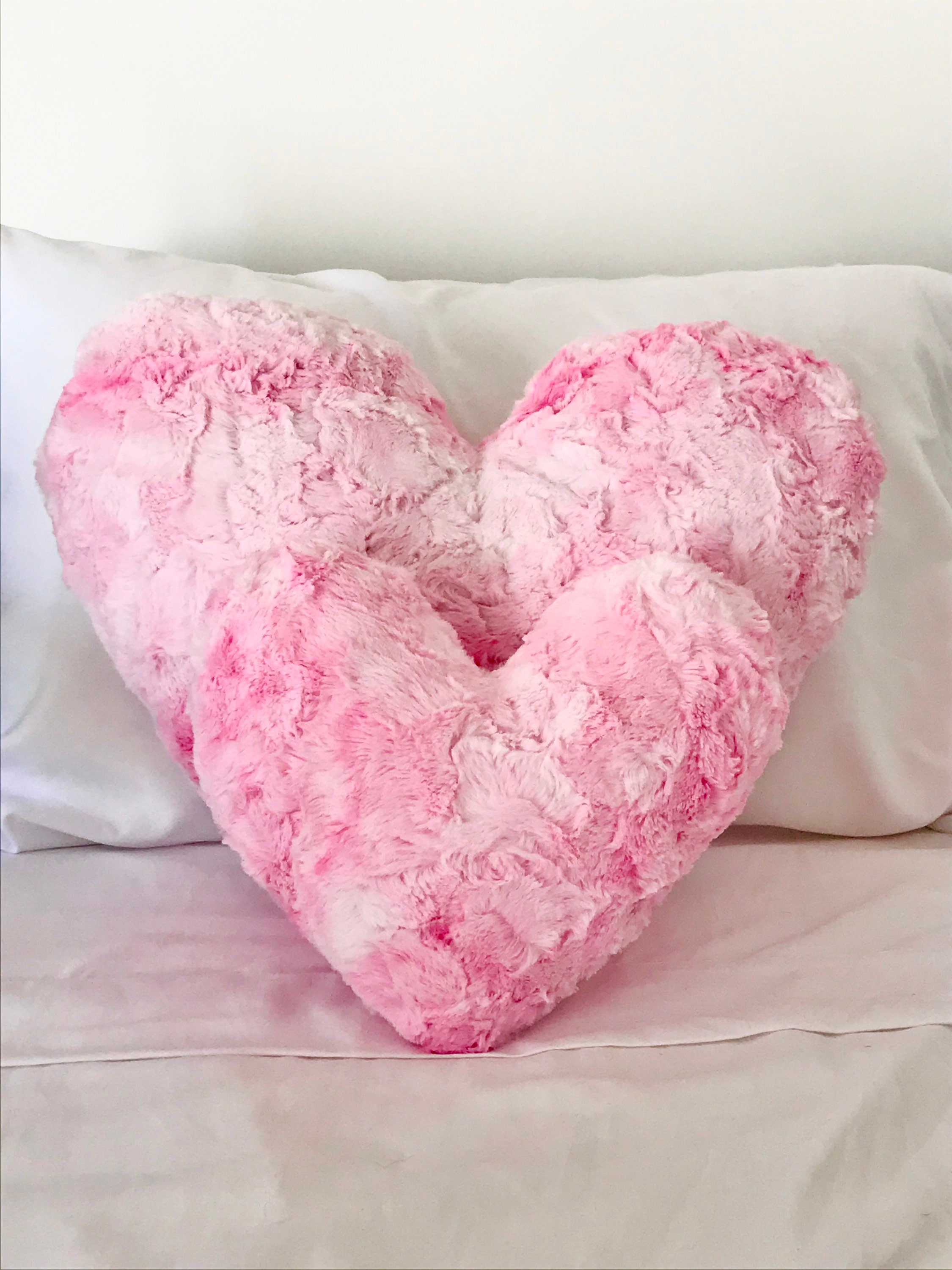 Pink Heart Pillow Heart Shaped Pillow Fluffy Heart Pillow Etsy UK