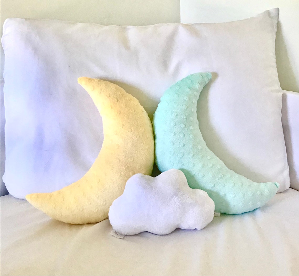 Moon shaped pillow moon nursery decor crescent moon moon Etsy