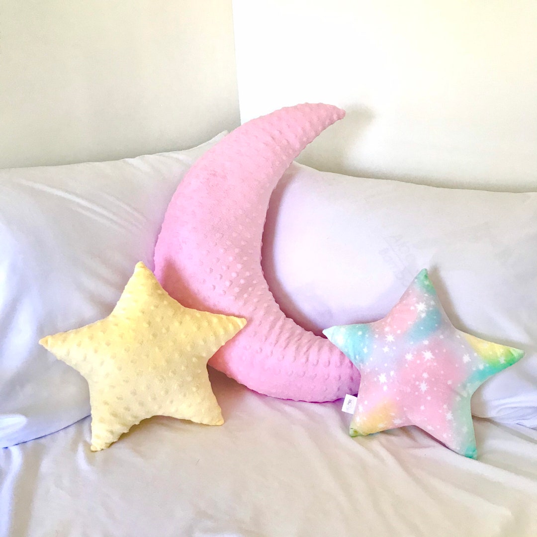 Crescent Moon Pillow Moon Decor Lunar Decor Minky Pillow Etsy