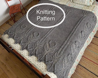 PDF Knitting Pattern only.Sunflower Field Blanket.Countryside style afghan,throw,bed cover.Housewarming,Christmas,Birhday,Wedding gift.