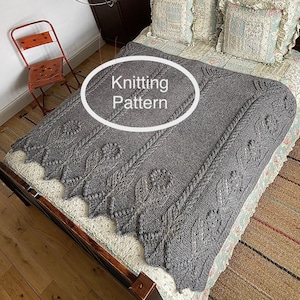 PDF Knitting Pattern only.Sunflower Field Blanket.Countryside style afghan,throw,bed cover.Housewarming,Christmas,Birhday,Wedding gift.