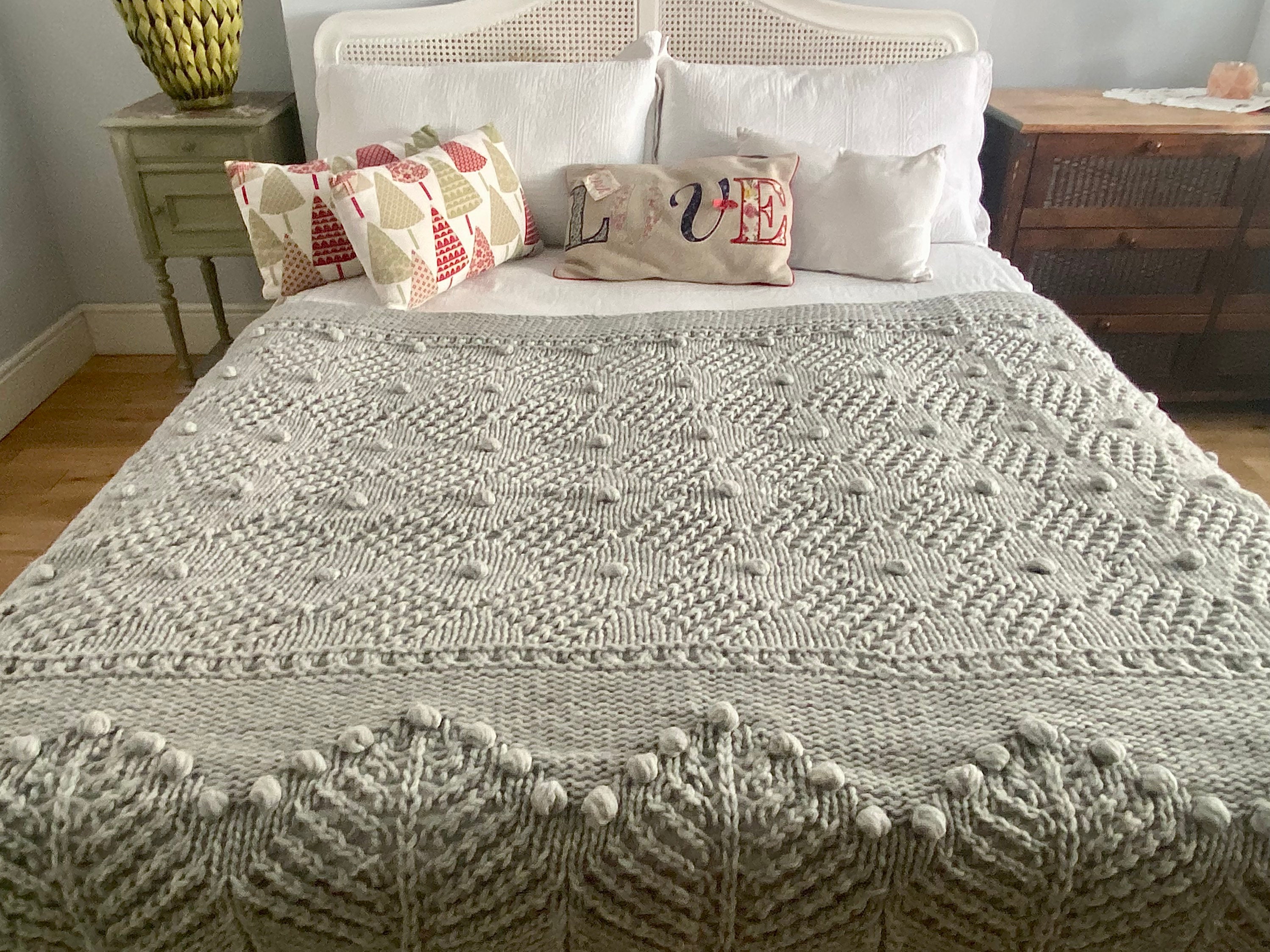 PDF Knitting Pattern Only.pine and Cones Blanket.chunky Lace Etsy