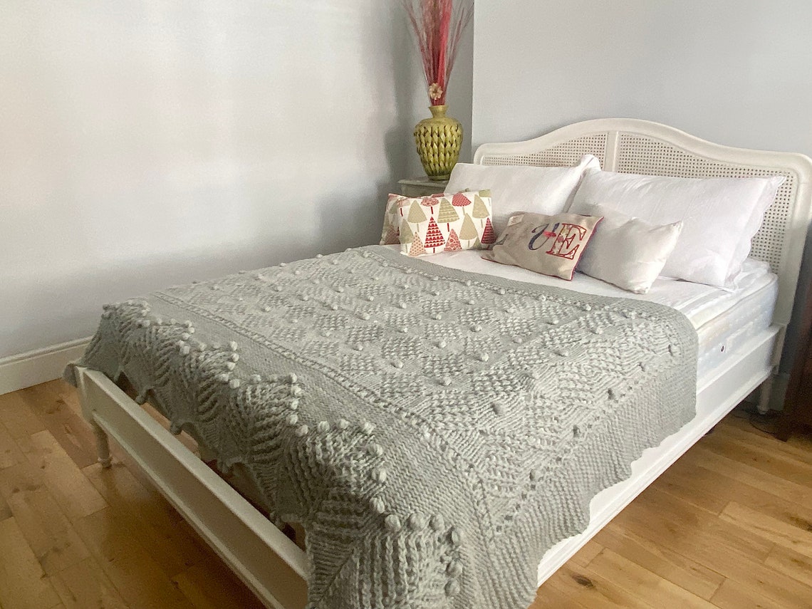 PDF Knitting Pattern Only.pine and Cones Blanket.chunky Lace Etsy