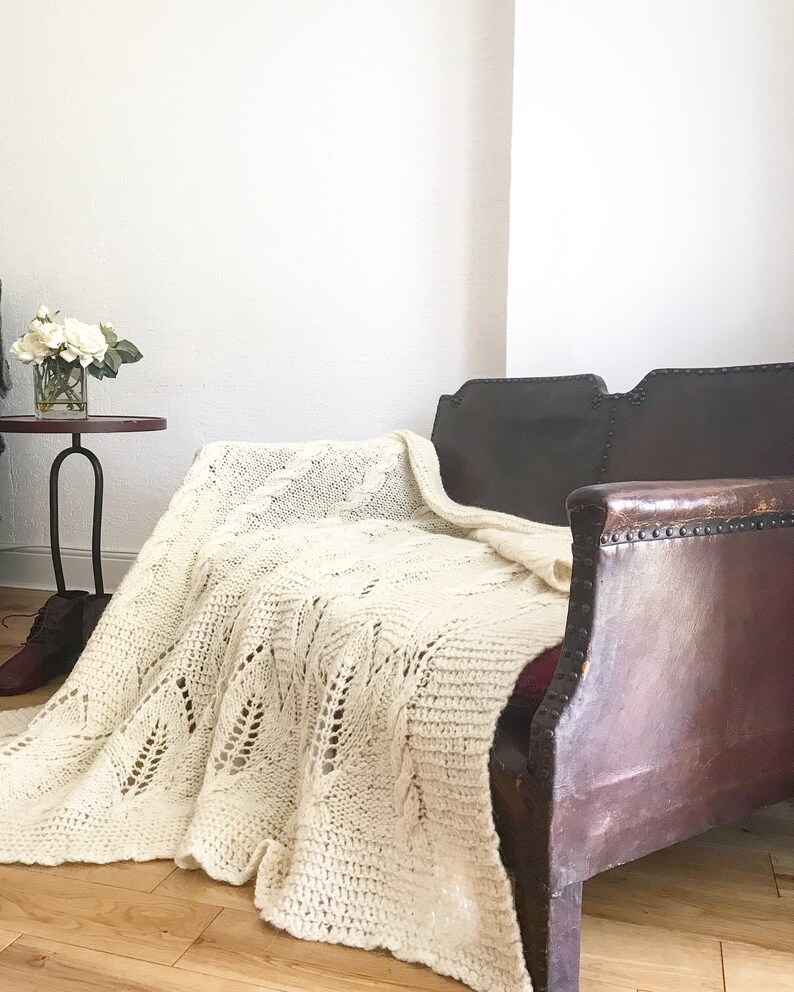 Wool blanket/hand knitted/crafted/Real wool Etsy