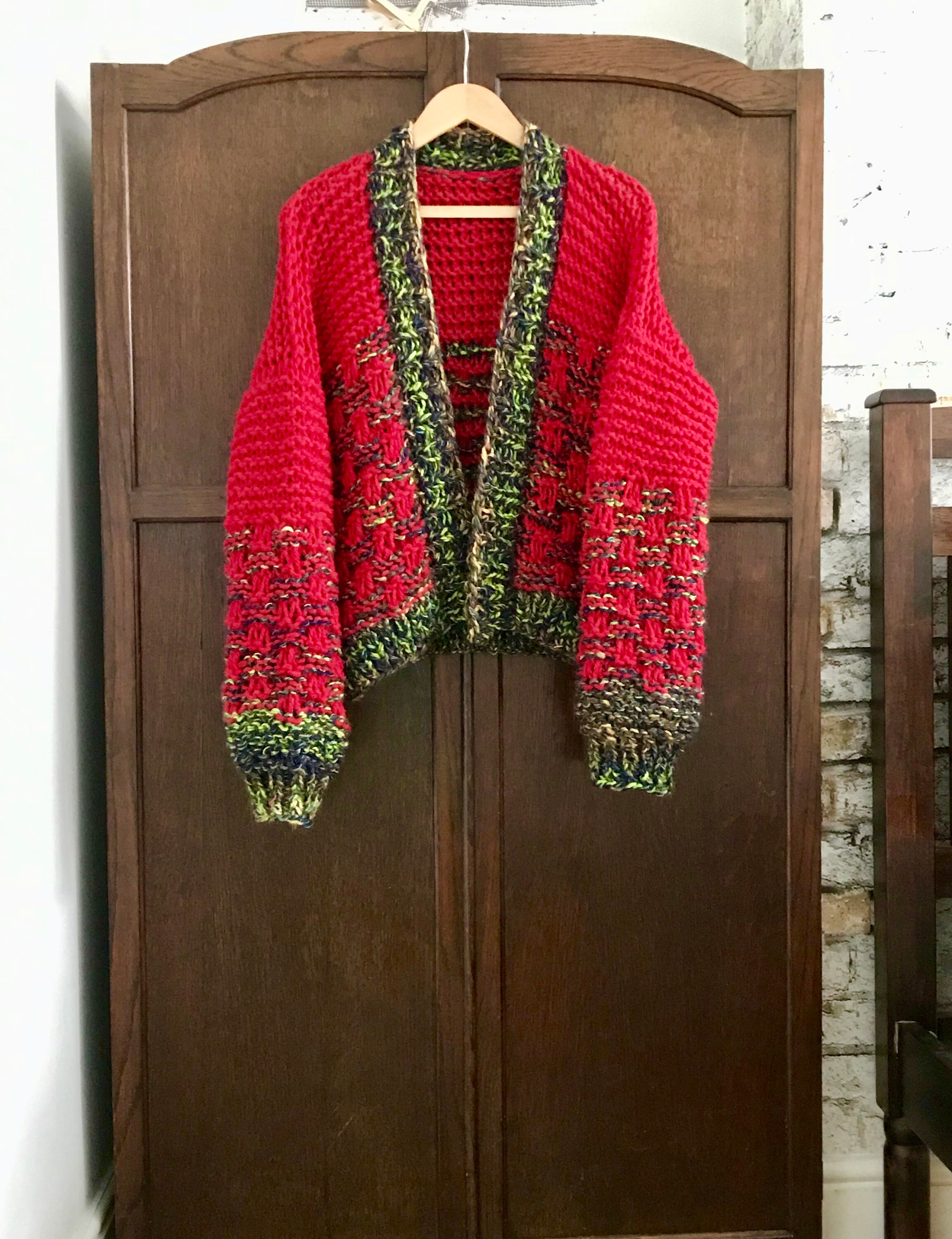 PDF KNITTING Pattern only.Weekend BOXY Cardigan.Knitted bottom Etsy