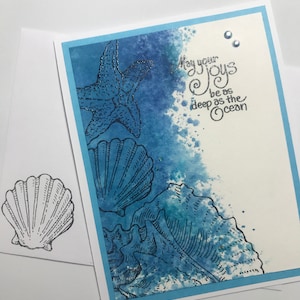 Handmade Card, Watercolor Card, Ocean Card, Friendship Card, Custom Card, Thank You Card, Birthday Card, Father’s Day Card, DIY Card Kit