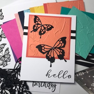 Kit de tarjetas para hacer tú mismo, kit de tarjetas, kit de tarjetas personalizadas, kit de tarjetas de cumpleaños, kit de tarjetas de agradecimiento, kit de tarjetas de saludo, kit de tarjetas de amistad, kit de tarjetas de mariposa