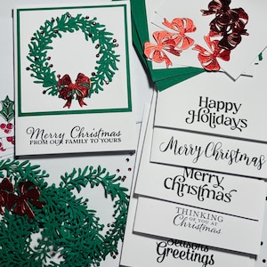 DIY Christmas Card Kit, DIY Card Kit, Holiday Card Kit, Christmas Card Sets, , Wreath Card Kit, Christmas Card,Holiday Card