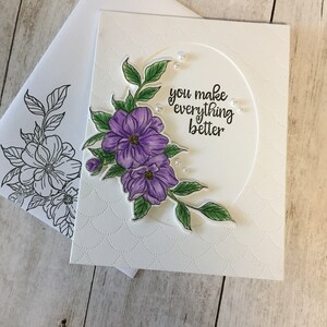 Handmade Card, Hand Stamped Card, Friendship Card, Love Card, Encouragement Card, Birthday Card, Thank You Card, Get Well Card,Sympathy Card
