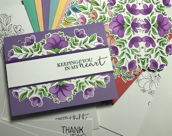 DIY Floral Card Making Kit: Custom All Occasion Sentiments, Handmade Cards