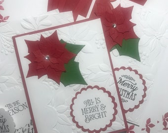 DIY Poinsettia Christmas Card Kit: Custom Holiday Craft