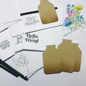 Kit de tarjetas DIY, kit para hacer tarjetas, kit de manualidades, kit de tarjetas personalizadas, kit de tarjetas de cumpleaños, kit de tarjetas de amistad, kit de tarjetas de agradecimiento, kit de tarjetas florales