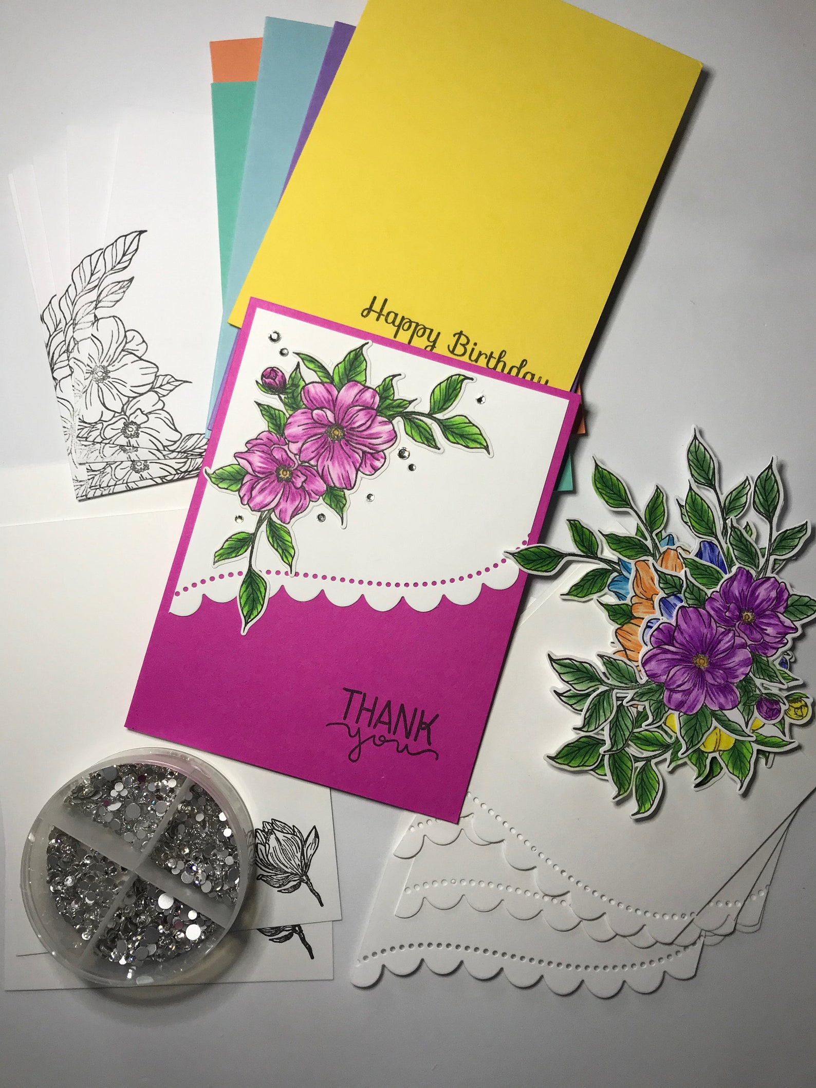 DIY Card Kit Card Kit Birthday Card Kit Thank You Card Kit Etsy