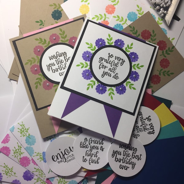 DIY Card Kit, Handmade Greeting Card, Birthday Card, Thank You Card, Sympathy Card, Friendship Card, Love Card, Custom Card Kit