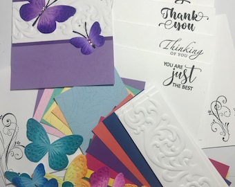 DIY Butterfly Card Making Kit: Embossed Cards, Custom All Occasion Sentiments