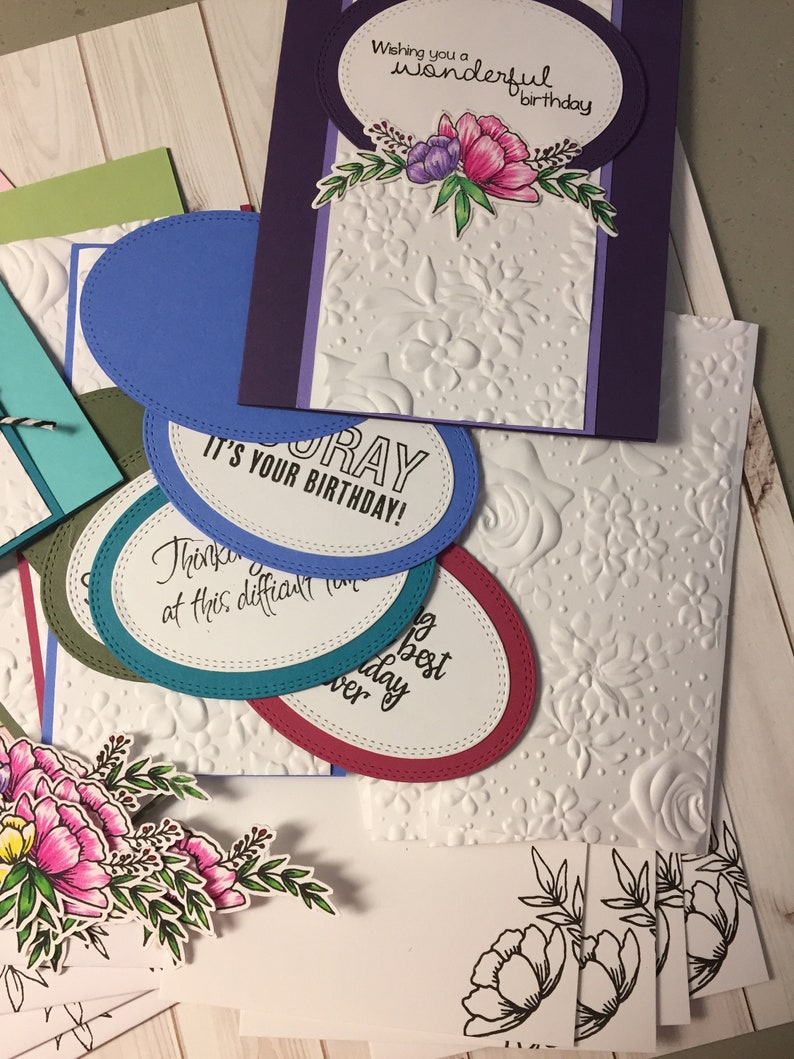 Handmade Card Kit Stamped Card Kit DIY Card Kit Custom Card Etsy