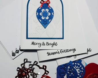 Kit para Cartão de Natal com Enfeites Brilhantes: Faça Você Mesmo Seu Artesanato de Natal