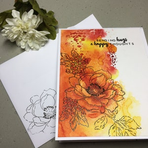 Handmade Card, Stamped Card, Watercolor Card, Birthday Card, Floral Card, Custom Card, All Occasion Card, Friendship Card, Thank You Card