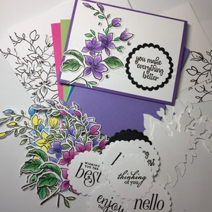 DIY Kartenset, Gestempelt Kartenset, Benutzerdefinierte Kartenset, Die Cut Kartenset, Freundschaftskartenset, Geburtstagskartenset, Handgemachtes Kartenset