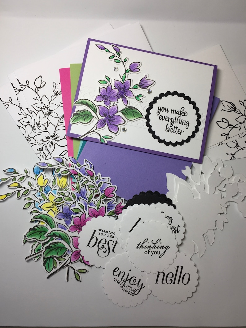 DIY Card Kit Stamped Card Kit Custom Card Kit Die Cut Card Etsy UK