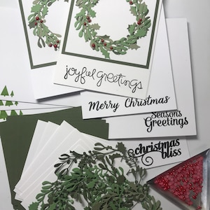 Kit de cartão de Natal faça você mesmo, Kit de cartão faça você mesmo, Kit de cartão de Natal, Conjuntos de cartão de Natal, Kit de cartão de guirlanda, Cartão de Natal, Cartão de Natal
