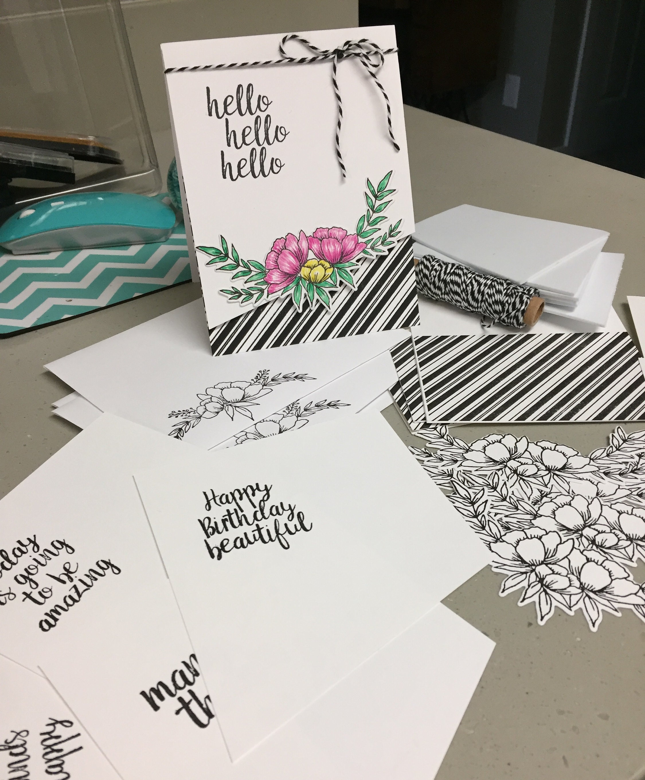 Handmade Card Kit Stamped Card Kit Custom Card Kit DIY Card Etsy