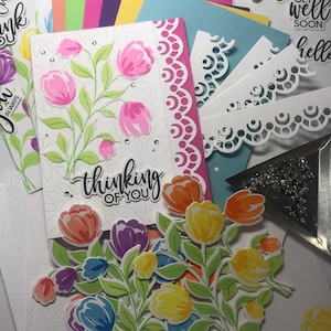 Kit de cartes à faire soi-même, Kit de cartes d'amitié, Kit de cartes à fleurs, Kit de cartes d'anniversaire, Kit de cartes de remerciement, Kit de cartes Thinking of You, Kit de cartes personnalisées