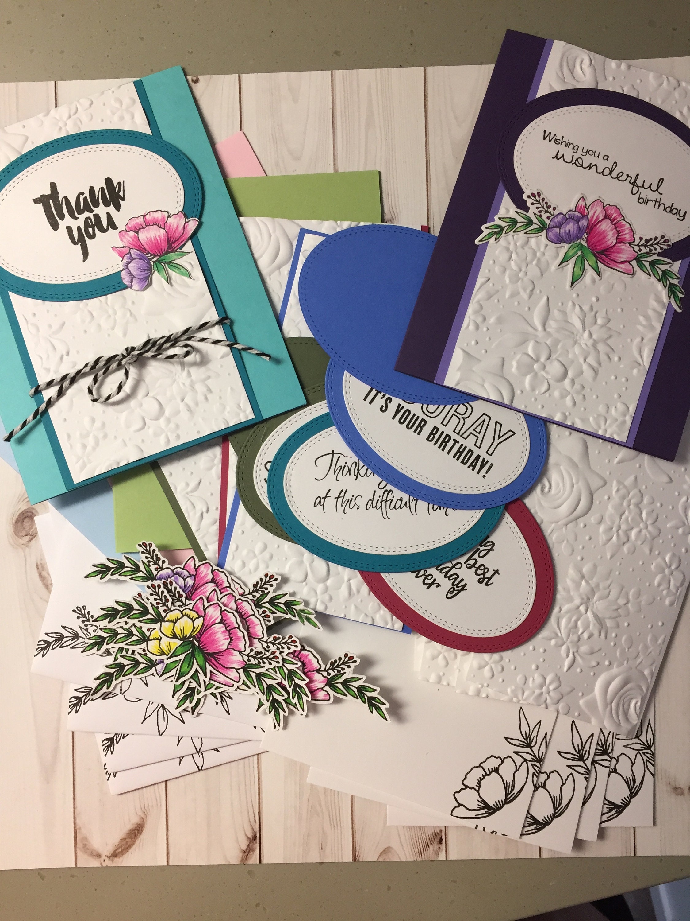 Card Making Kit, Paper Flowers Card Kit, Card Making Set