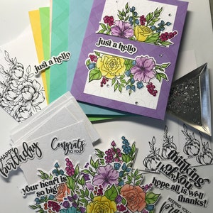 Kit de tarjetas DIY, kit de tarjetas de cumpleaños, kit de tarjetas de agradecimiento, kit de tarjetas "Pensando en ti", kit de tarjetas personalizadas, kit de tarjetas de felicitaciones, kit de tarjetas de felicitación