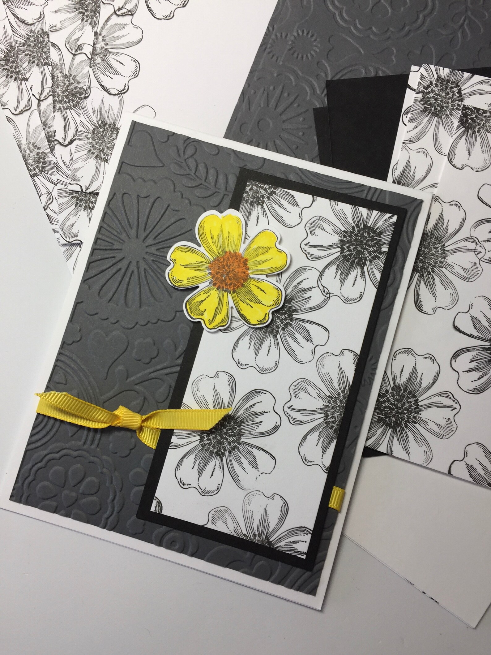 Card Kit Stamped Card Kit Handmade Card Kit Embossed Card Etsy