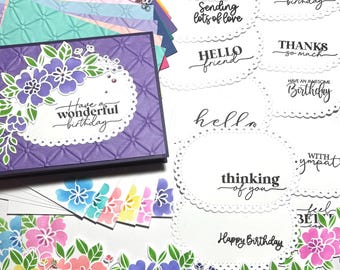 Handmade Floral Greeting Card, Card Kit: Customizable