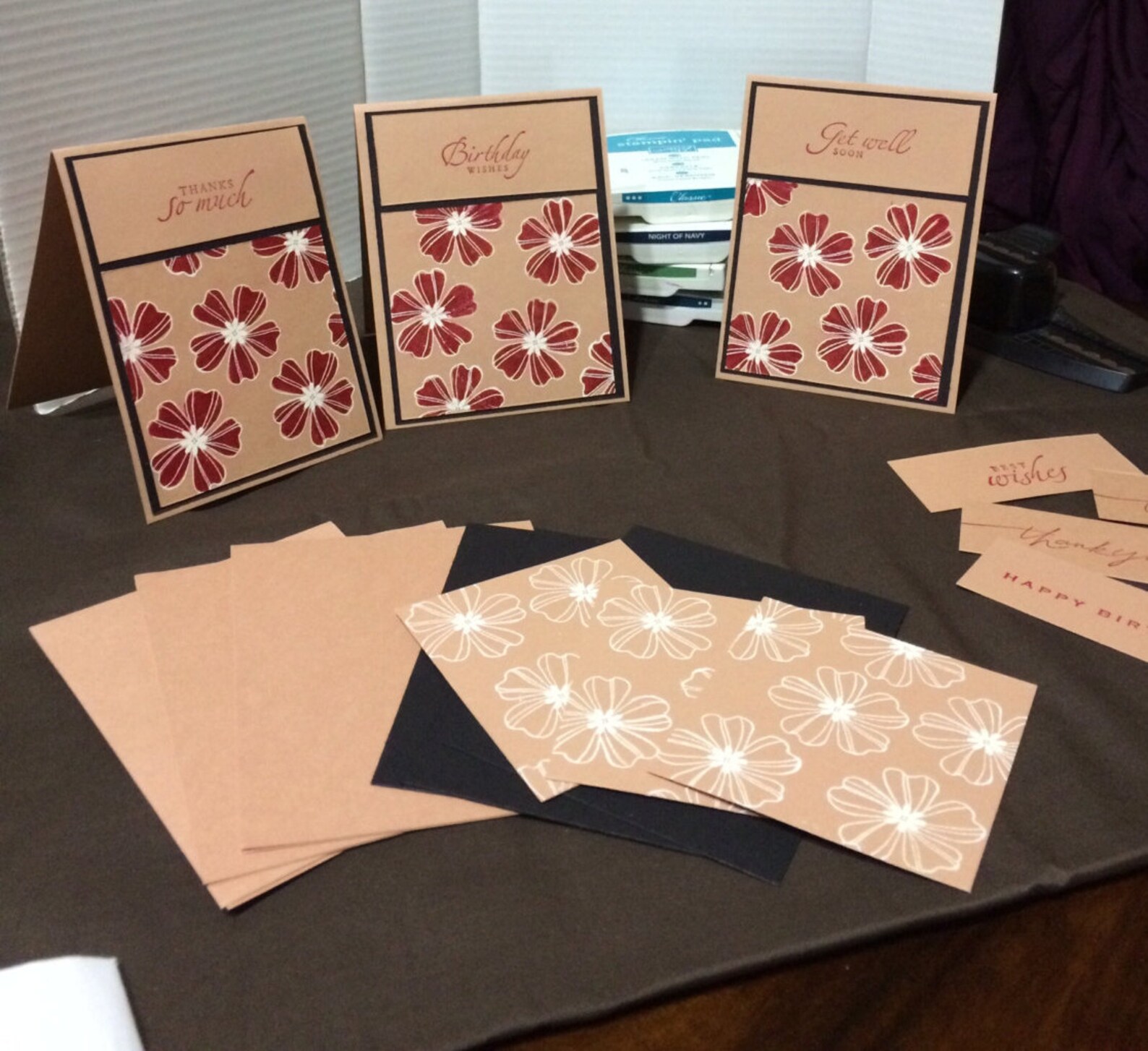 Handmade Card Kit Hand Stamped Card Kit Stamped Card Kit Etsy