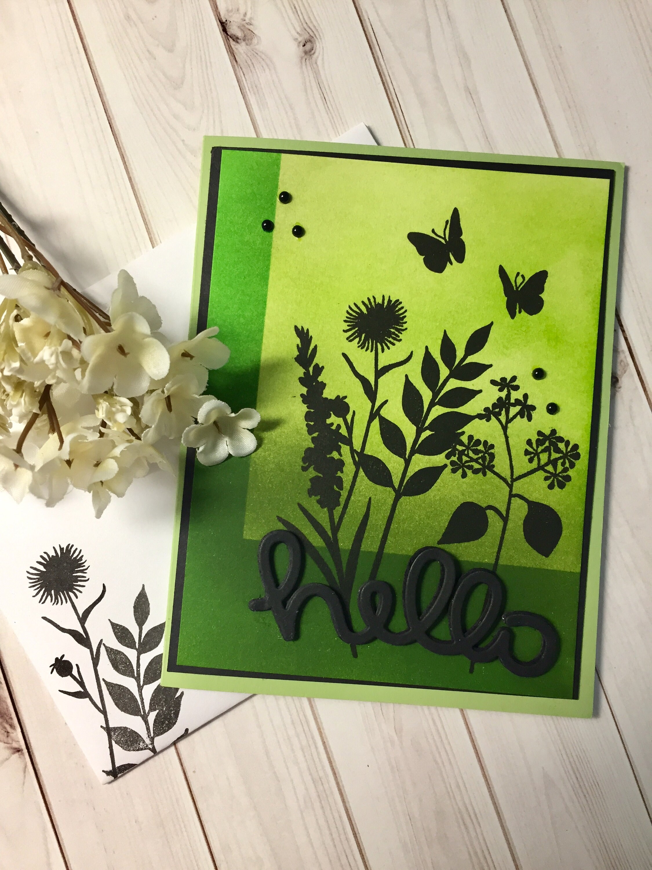 Handmade Card Hand Stamped Card Friendship Card Custom Etsy