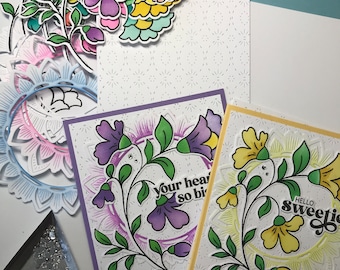 DIY Floral Card Kit: Custom All Occasion Sentiments, Handmade Cards