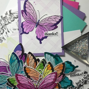 Kit de tarjetas DIY, kit de tarjetas de cumpleaños, kit de tarjetas de amistad, kit de tarjetas de saludo, kit de tarjetas personalizadas, kit de tarjetas de mariposa, kit de tarjetas de agradecimiento