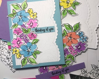 DIY Card Kit, Birthday Card Kit, Thank You Card Kit, Thinking of You Card Kit, Custom Card Kit, Floral Card Kit, Stampin Up Card Kit