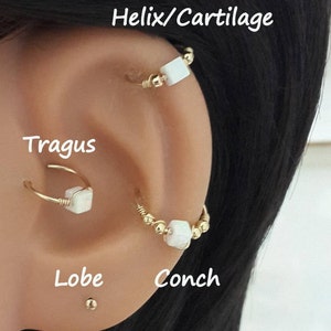 VENTA -Cubo Fuego Opal 3mm Pendiente de cartílago-Helix Piercing -Square Opal Helix Ring- Piedra de nacimiento de octubre - 16G 18G 20G 22G