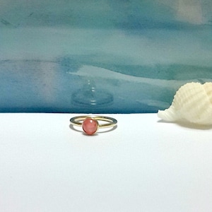 16g 18g 20g 22g 14K Solid Gold Natural Pink Opal Cartilage,Nose,Helix,Tragus,Septum,Conch Hoop,October Birthstone,Cyber Sale