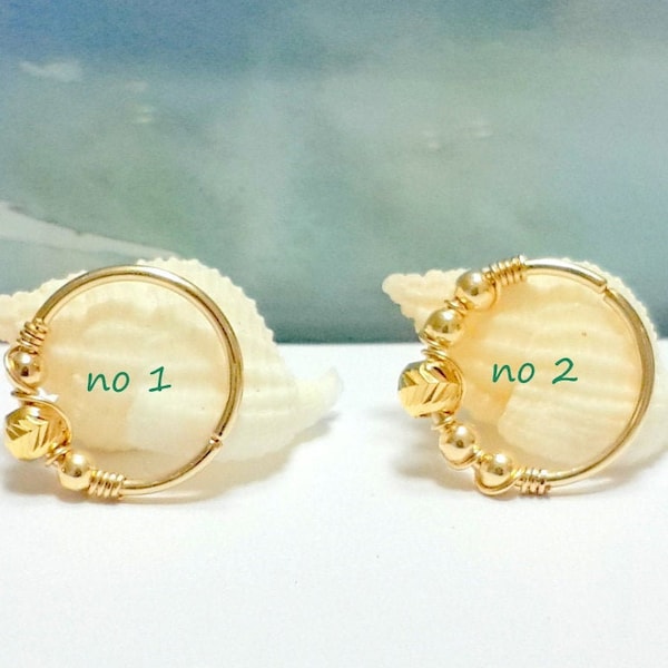 Anillo de aro con forma de caracola relleno de oro de 14 quilates (16-22 g), regalo de San Valentín