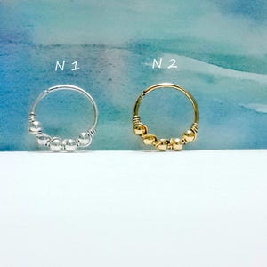 14K Gold gefüllt Perlen Knorpel Ohrring Sterling Silber Perlen Helix Piercing-Tragus-Nase Ring-Septum Hoop-16 G 18G 20G 22G-Black Friday-Geschenk