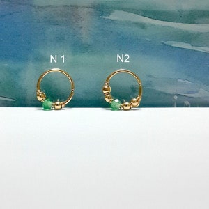 22g 20g 18g 16g Gold Helix Hoop-Emerald 2.5-3 mm Cartilage Ring-Conch-Daith-Nose-Lobe-Silver Tragus Ring-May's Birthstone-Holiday Gift