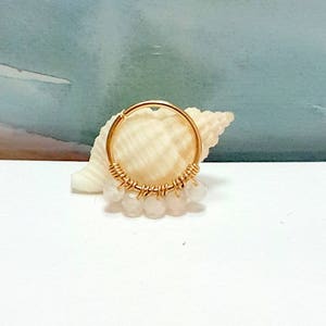 SALE-Natural Moonstone 2mm Helix Hoop-Gold Moonstone Cartilage Earring-Tiny Silver Conch Hoop-16G 18G 20G 22G-June Birthstone-Galaxy Jewelry