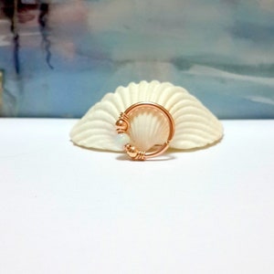 16g 18g 20g Rose Gold Filled Fire Snow White Opal 3mm Conch Earring-Gold Conch Hoop-Top Ear Piercing-Helix Jewelry-Holiday Gift-Unique Gift