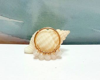 Gold Moonstone Helix Hoop Earring: Sterling Silver Conch, Tragus (16G-22G), Galaxy Jewelry