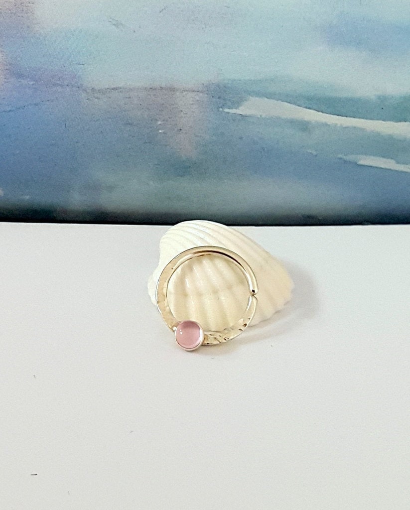 Rose quartz septum ring discount
