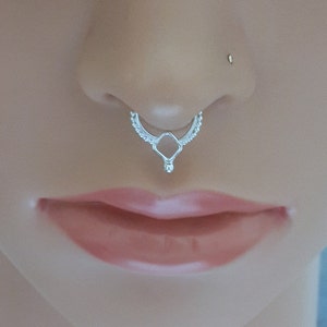 Septum Ring - Nose Ring - Sterling Silver Septum Ring - 18G 20G 22G- 6-11mm Inner Diameter - Tribal Septum Ring - Handcrafted- Black Friday