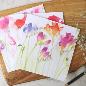 Sommer Mixed Florals quadratische Grußkarten