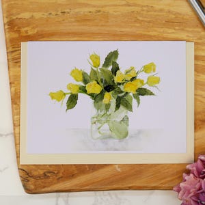 Roses Watercolour Greetings Card