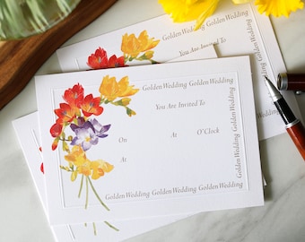 Golden wedding invitations x 6