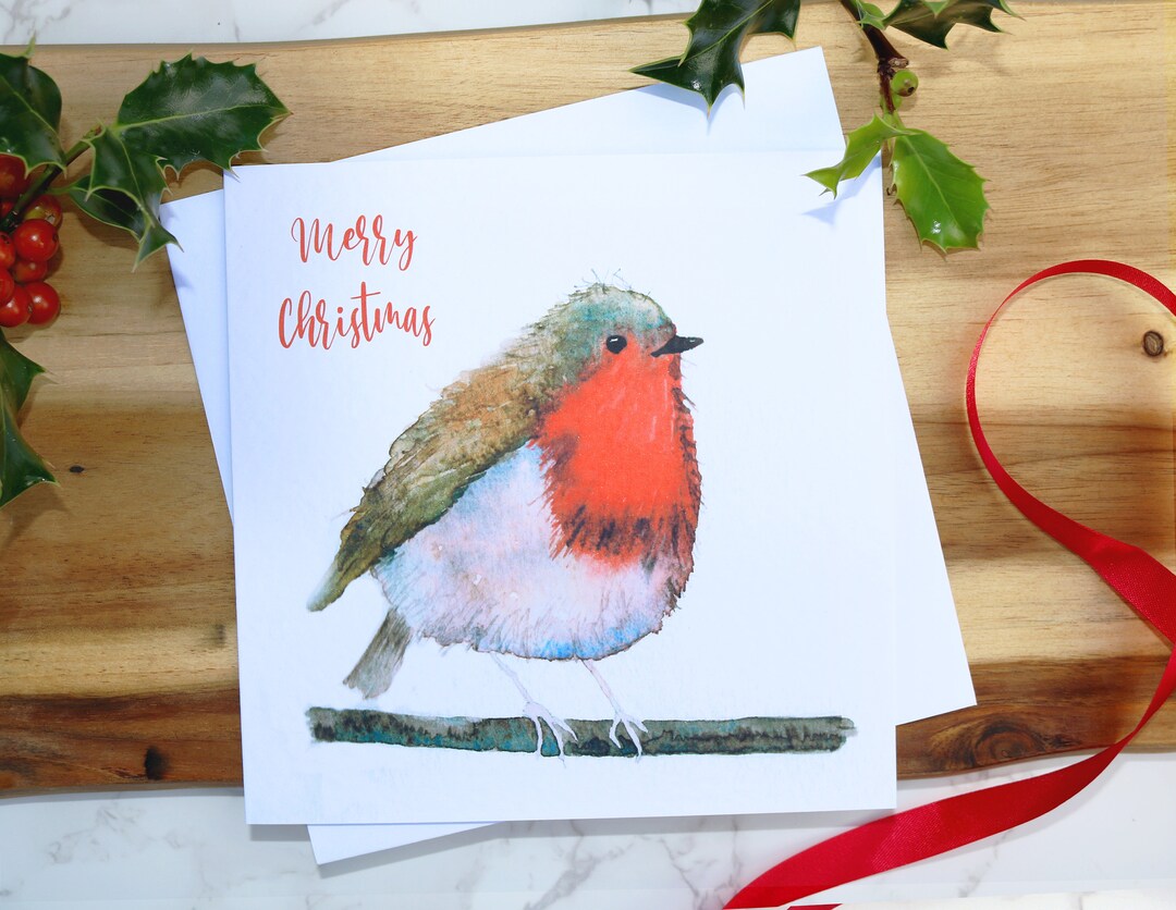 CHRISTMAS CARD Robin - Etsy